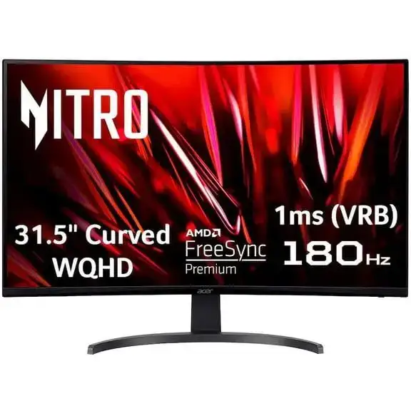 Acer Nitro 31.5" Curved Full HD Gaming Monitor (1920 x 1080) with AMD FreeSync Premium Technology, 240Hz, ED320Q W0biip
