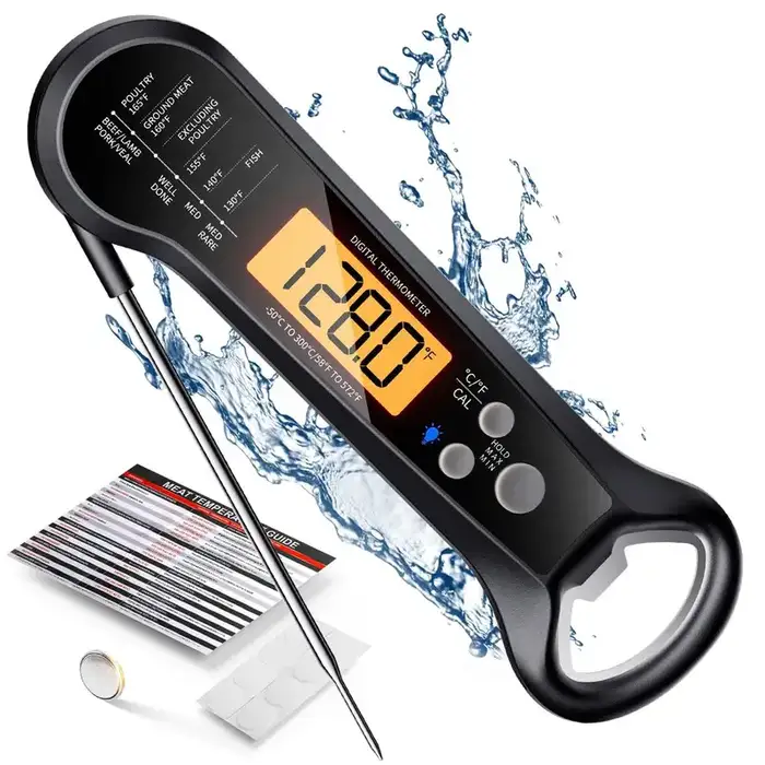 AGCAN Digital Meat Thermometer, Instant Read, Waterproof, Food Thermometer with Probe for Cooking and Grilling