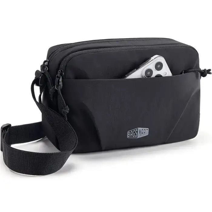 BAGSMART Crossbody Cell Phone Bag, Casual Shoulder Purse Bag with Adjustable Strap for Everyday Carry, Black