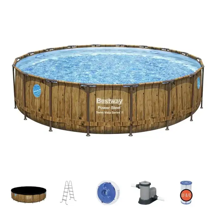 Bestway Power Steel 18' x 48" Round Above Ground Pool Set