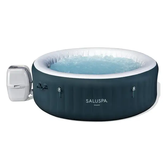 Bestway SaluSpa Miami 2-4 Person Inflatable Hot Tub, Round Energy-Efficient Spa, 71" x 26"