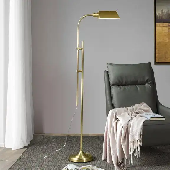 Better Homes & Gardens 1-Light Adjustable Pharmacy Floor Lamp, Brass Gold