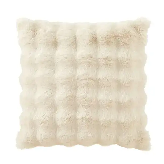 Better Homes & Gardens Bubble Fur Decorative Throw Pillow, 22 in, Papyrus Beige