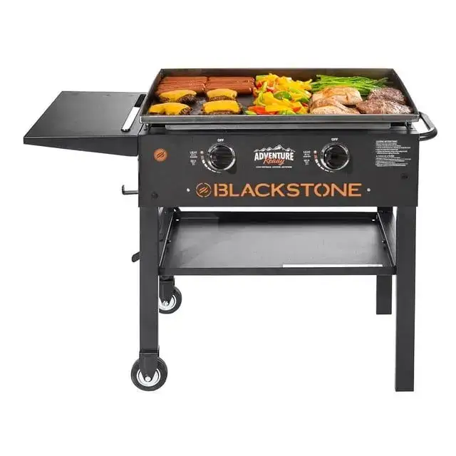 Blackstone Adventure Ready Outdoor Griddle, 28 Inch 2-Burner Flat Top Grill with Flexfold Legs, Gray