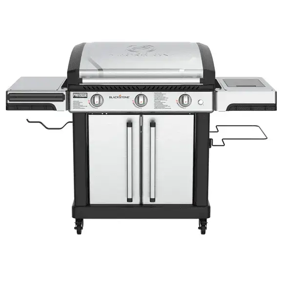 Blackstone Pro Series Outdoor Griddle, 28 Inch XL 3-Burner Flat Top Grill with Cabinet, Stainless Steel