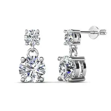 Cate & Chloe Corina 18k White Gold Plated 20mm Hoop Earrings with Swarovski Crystals Gift for Women