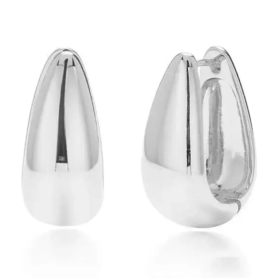 Cate & Chloe Salma 18k Yellow Gold Plated 16mm U-Shaped Hoop Earrings for Women, Gift for Her
