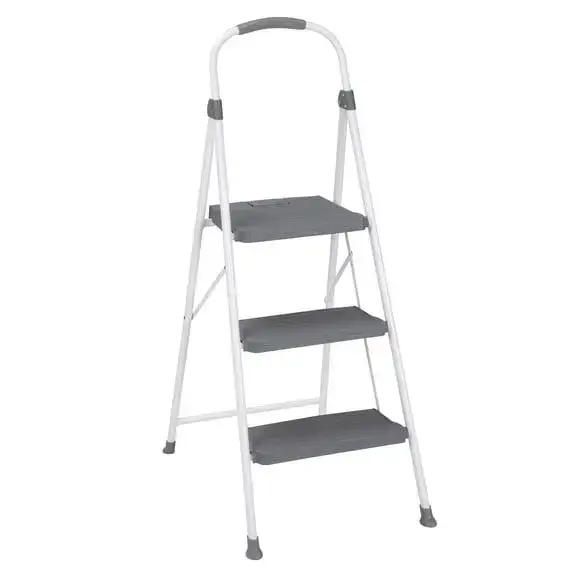 COSCO 3 Step Connection Step Stool (White & Gray, 8ft 10in Max Reach)