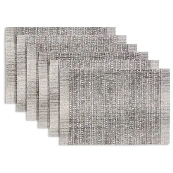 Dainty Home Set of 6 Placemats, 12x18 in PVC Non-Slip Washable Place Mats, Tear-Resistant Heat Resistant
