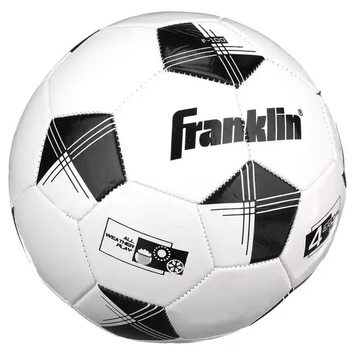 Franklin Sports Youth Soccer Balls - F-100 Size 4 - 12 Pack, Black/Green