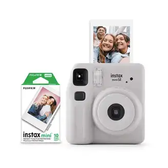 Fujifilm Instax Mini SE Instant Camera with Bonus 10 Pack Mini Film, Gray (Value Pack)