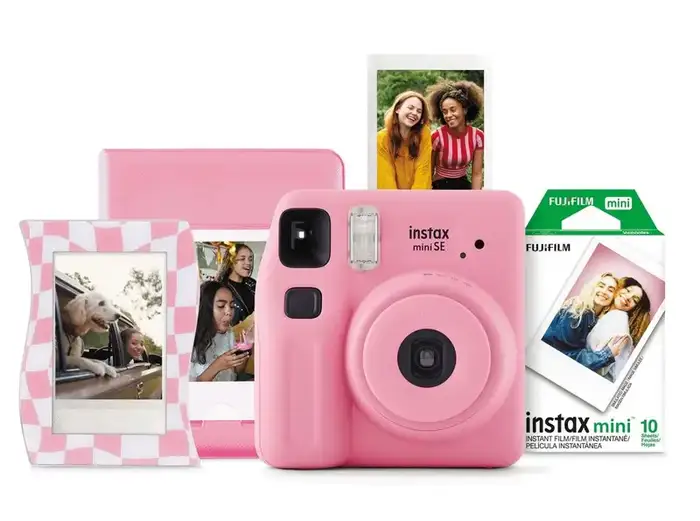 Fujifilm Instax Mini SE Instant Camera with Bonus 10 Pack Mini Film, Pink (Value Pack)