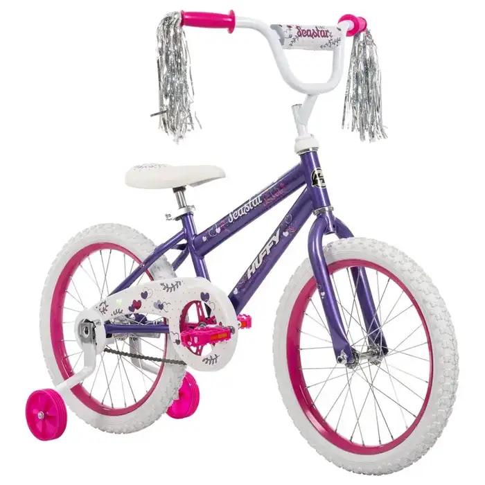 Huffy 16" Sea Star Kids' Bike, Fits Riders 42" - 48", Purple, Youth, Girls