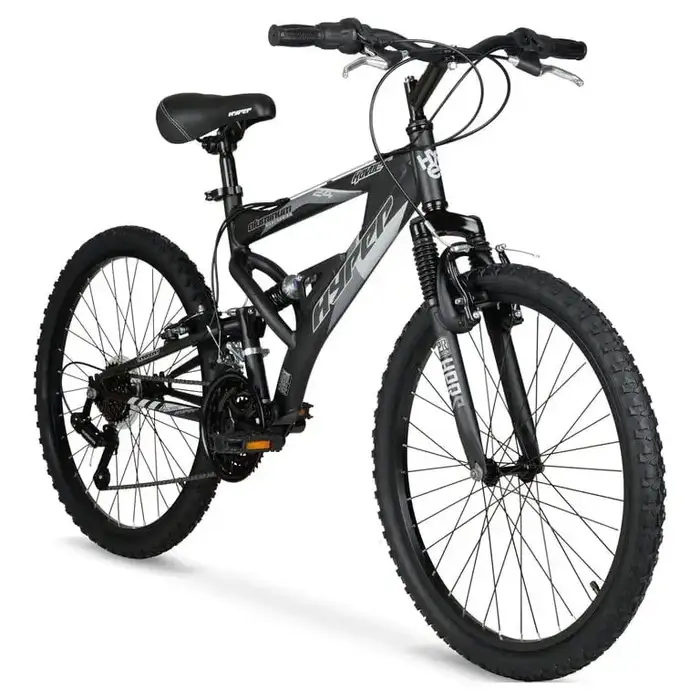 Hyper Bicycles 24" Havoc Mountain Bike, Ages 10-14, Black, 21 Speed
