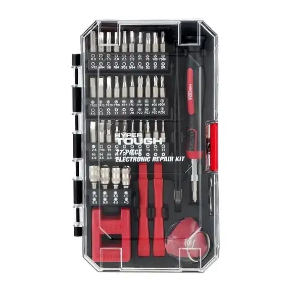 Hyper Tough 77 Piece Precision Tool Kit, Magnetic Screwdriver, Standard Size Bits and Case