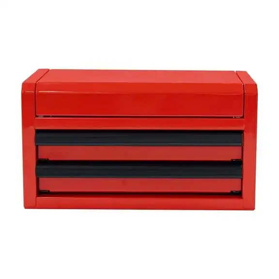 Hyper Tough Mini 10-Inch 2-Drawer Steel Toolbox, Red