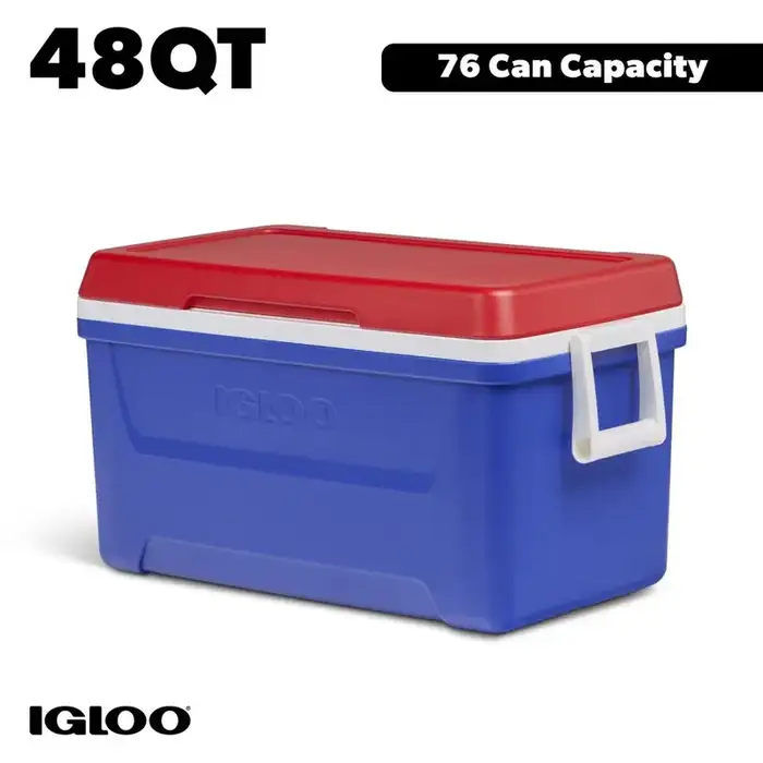 Igloo 48 QT Laguna Hard Sided Ice Chest Cooler, Red