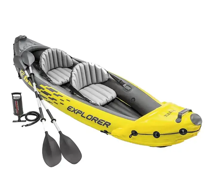Intex Explorer K2 2-Person Inflatable Kayak Set w/ Oars & Air Pump, Yellow
