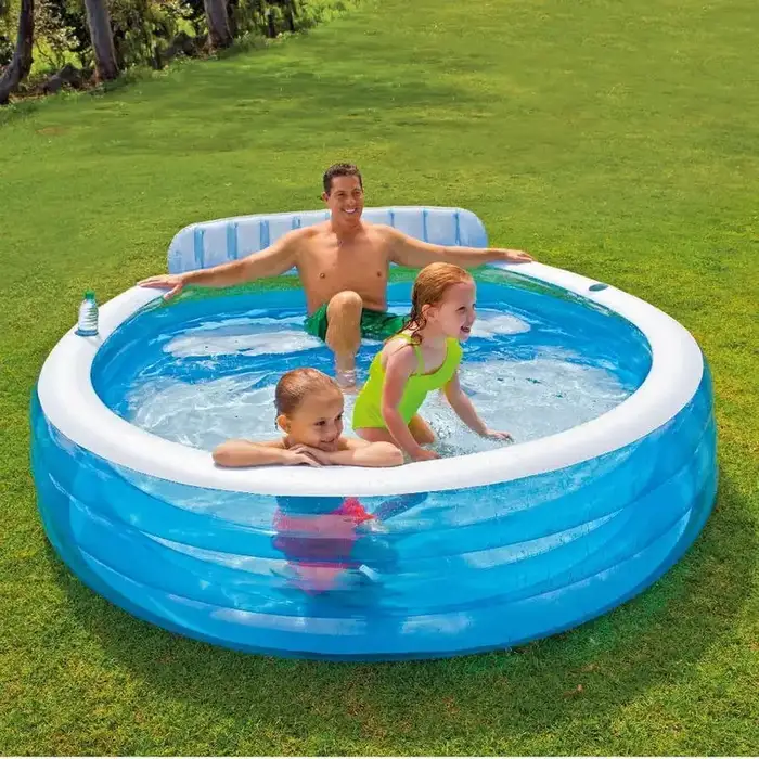 Intex Swim Center Inflatable Family Lounge Pool, 88" X 85" X 30", for Ages 3+