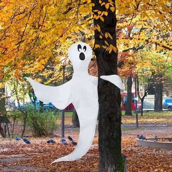 Joyfy Halloween Tree Wrap Ghost Decoration, Cute Ghost Design Decorations for Halloween Outdoor, Lawn, Tree Decor