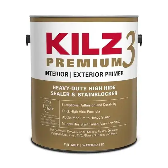 KILZ 3 Premium Multi-purpose Interior/Exterior Wall and Ceiling Primer – Water-Based 1 Gallon