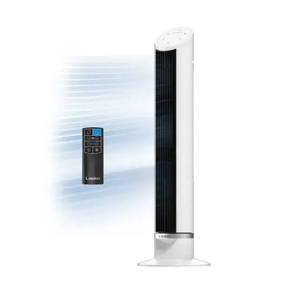 Lasko 36" WhisperForce DC 12-Speed Tower Fan, White, TDC365