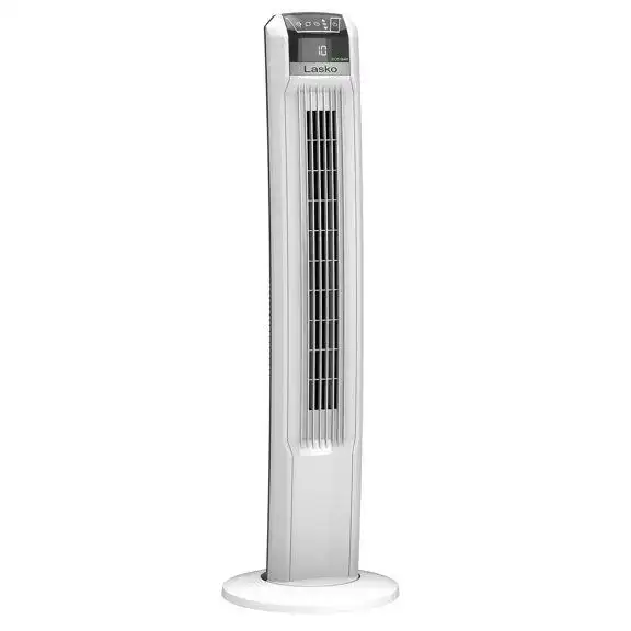 Lasko 42" EcoQuiet 12-Speed DC Motor Tower Fan with Remote, Black, T42700