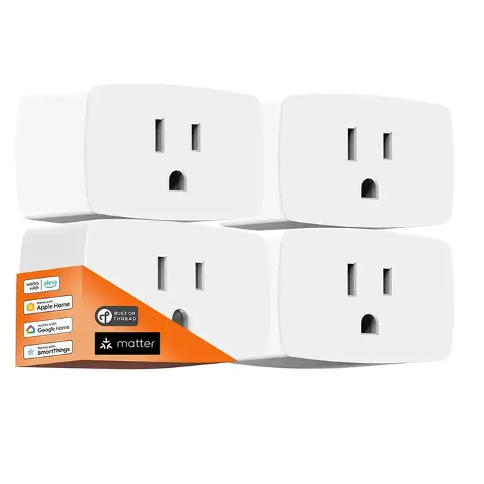 Linkind Matter Smart Plug, WiFi Smart Outlet 15A 1800W, Works with Apple Home Siri Alexa Google Home SmartThings, App Remote Control, Voice Control, Timer Schedule, 2.4GHz WiFi, 4 Pack