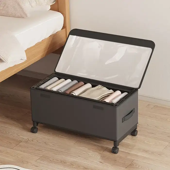 Livhil Under Bed Storage with Wheels, 2Pack Under Bed Storage Containers, Under Bed Shoe Storage and Bins (Gray)