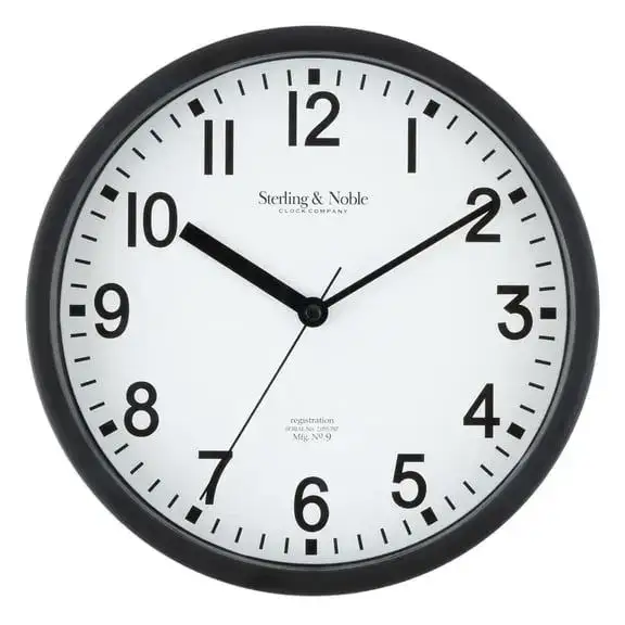 Mainstays Basic Indoor 8.78" Black Analog Round Wall Clock