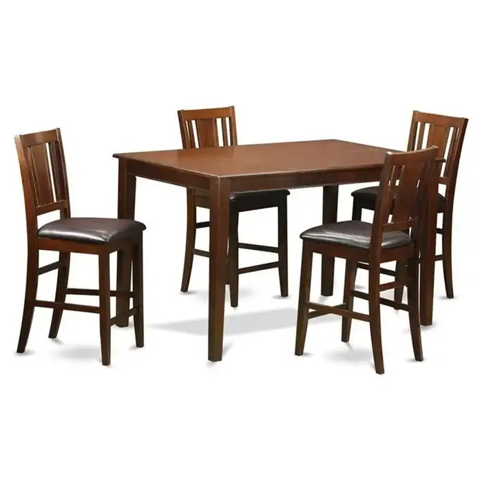 Mainstays Eastwood 5-Piece Wooden Dining Set, Dark Brown