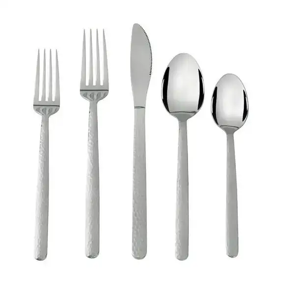 Mainstays Flatware Set, 20-Piece Armatto Silver Matte Stainless Steel (Service for 4)
