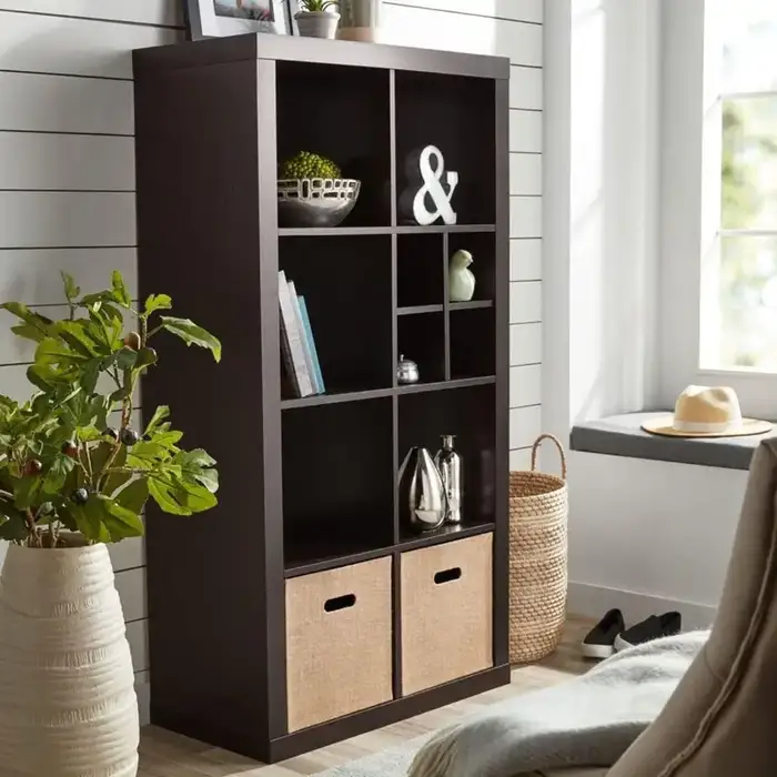 Mainstays Modern 12-Cube Bookcase, Espresso