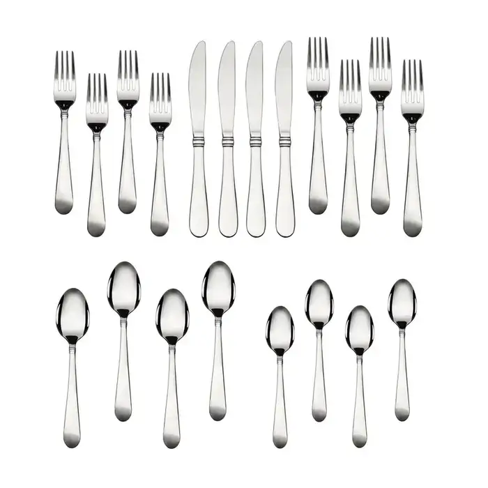 Mainstays Stainless Steel Flatware Set, 20-Piece, Camfield