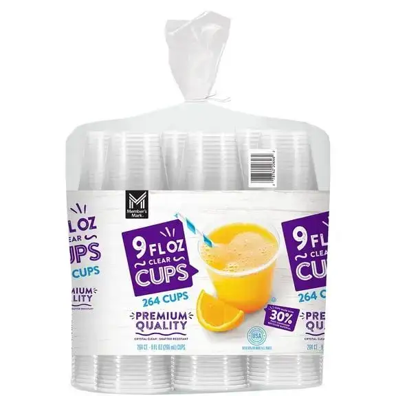 Member's Mark Clear Plastic Cups 9 oz., 264 ct.
