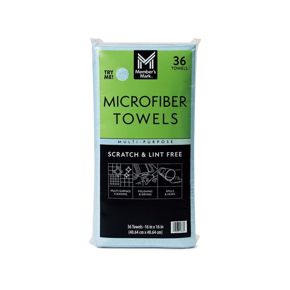 Member's Mark Microfiber Towels, 16 x 16, 36 ct., Choose Color