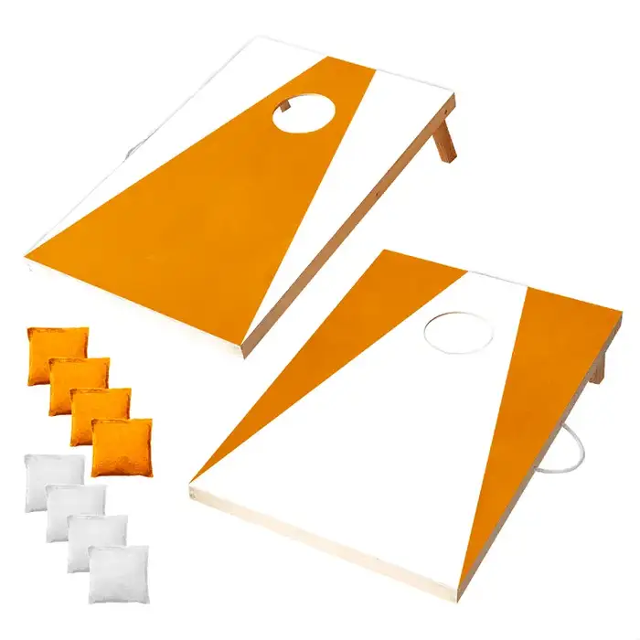 MinnARK Wooden Cornhole Set, Cardinal & White, 10 Pieces, 2 Boards, 8 Bean Bags
