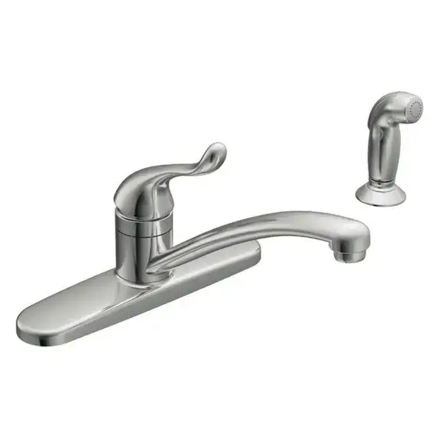 Moen Adler One Handle Chrome Kitchen Faucet with Side Sprayer