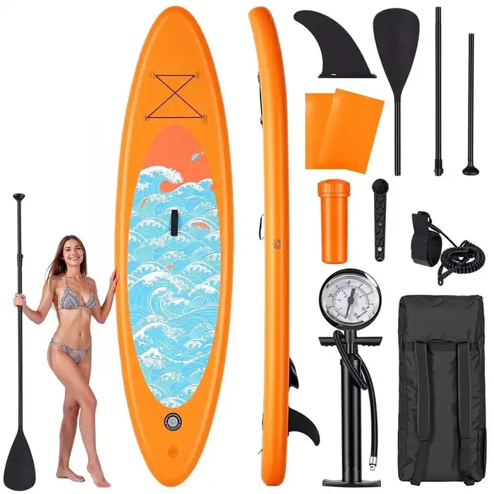 Naipo Inflatable Paddle Board 10FT Stand Up Paddle Board SUP with Carry Bag & Fast Pumping, Green