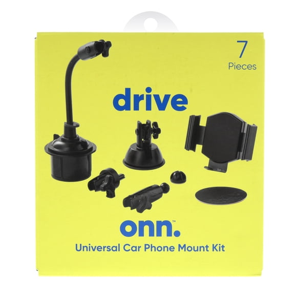 onn+ 7-in-1 Universal Car Phone Mount Kit, Cup Holder Vent Dash Windshield with Adjustable Ball Joint
