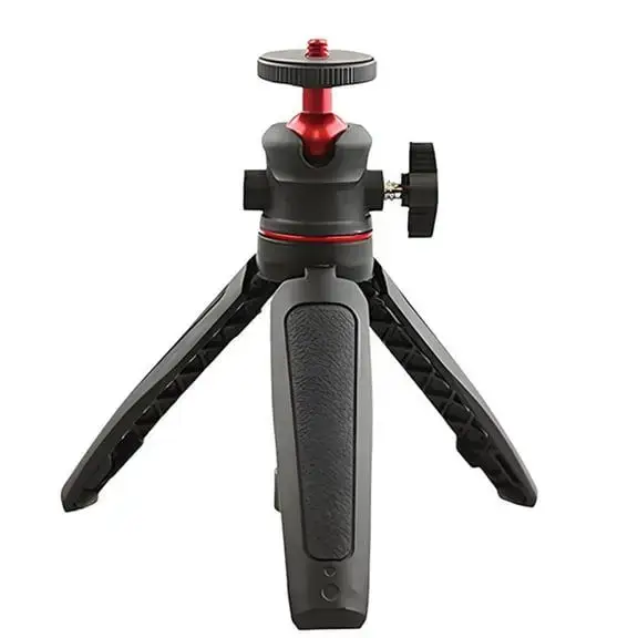 onn. Focus 12" Flexible Mini Tripod with Smartphone Cradle, GoPro Mount & Adjustable Ball Head, Portable Camera Tripod, Black