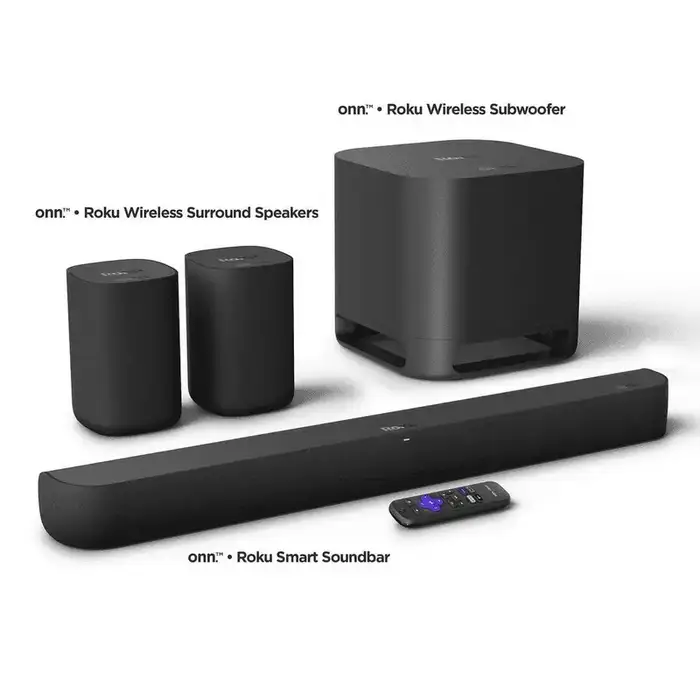onn. Roku Smart Soundbar with Built-in 4K Streaming Media Player