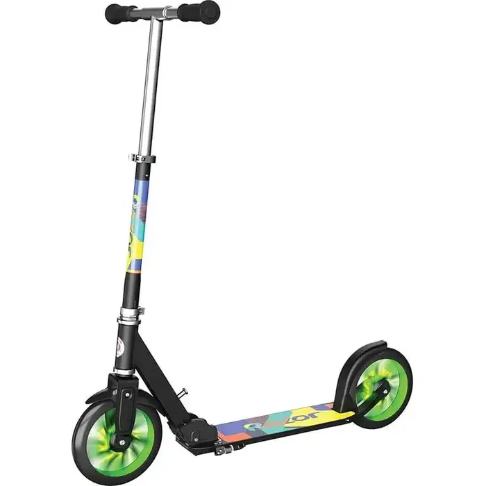 Razor A5 Lux Light-Up Kick Scooter, Large 8" Wheels, Foldable, Lightweight