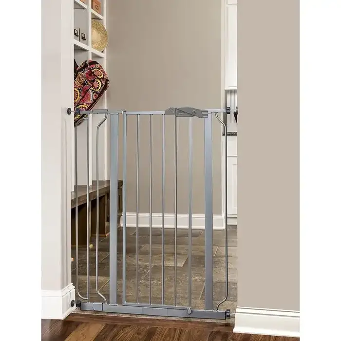 Regalo Easy Step Extra Tall Walk Thru Baby Safety Gate, Fits Openings 29-36.5 Inches, Platinum