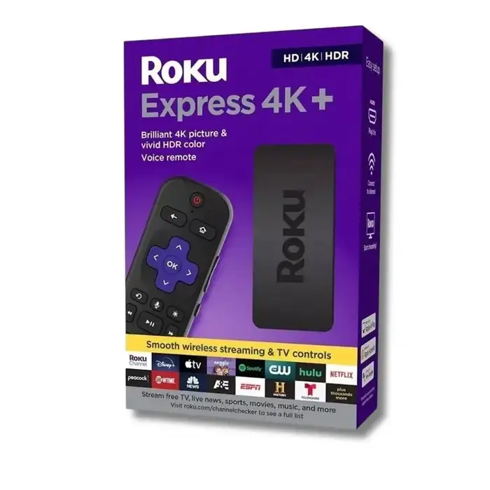 Roku Express 4K+ | Streaming Player HD/4K/HDR with Roku Voice Remote with TV Controls