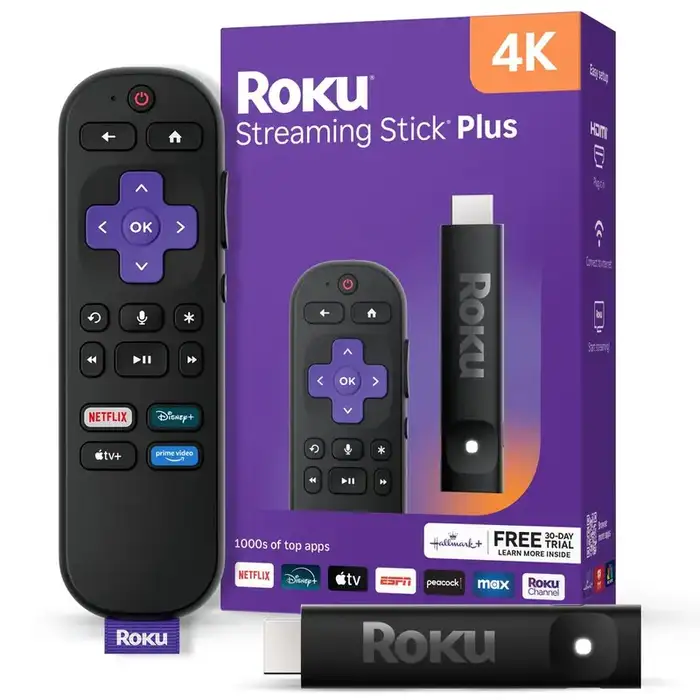Roku Streaming Stick 4K - HDR & Dolby Vision Roku Streaming Device for TV with Voice Remote & Long-Range Wi-Fi - Free & Live TV