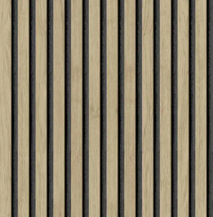 Roommates Studio Cream Oak Slat Peel and Stick Wallpaper 30.75 Sq. ft