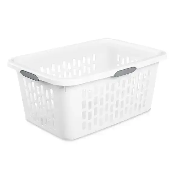 Sterilite 2 Bushel Laundry Basket, Plastic, White
