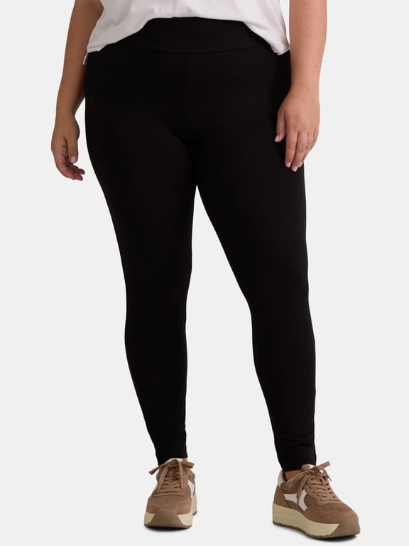 Terra & Sky Women's Plus High Waist Full Length Leggings