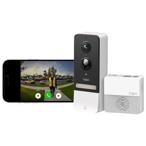 TP-Link Tapo TD20 Smart Wireless Video Doorbell, 2K Live View, 160° Wide Angle Field of View, AI Detection, Subscription Not Required - TD20